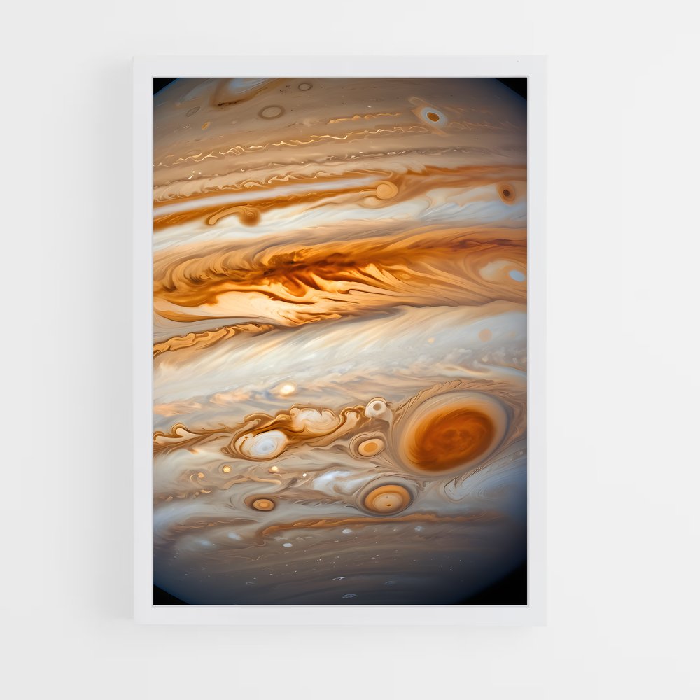 Poster Jupiter mystérieuse tempête rouge – affiche Système solaire (vue 3)
